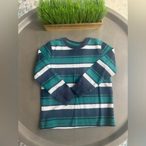 Sonoma Kids Long Sleeve Shirt - Teal and Navy Stripes Size 5/6